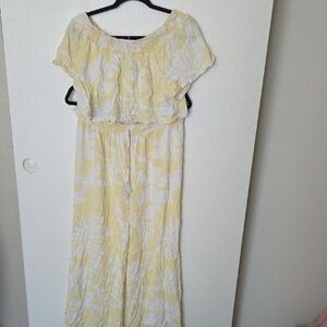 Yellow Floral Off-Shoulder 2 Piece Set